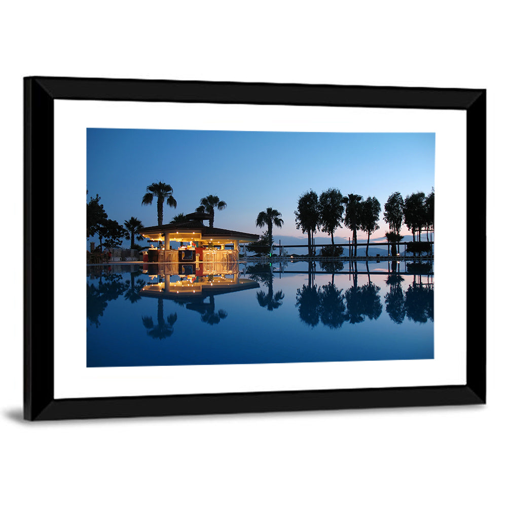 Twilight Poolside Bar Wall Art