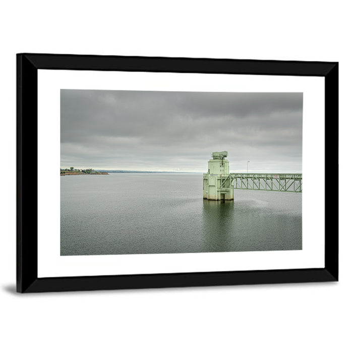 Lake Mcconaughy Intake Tower Wall Art as a framed print