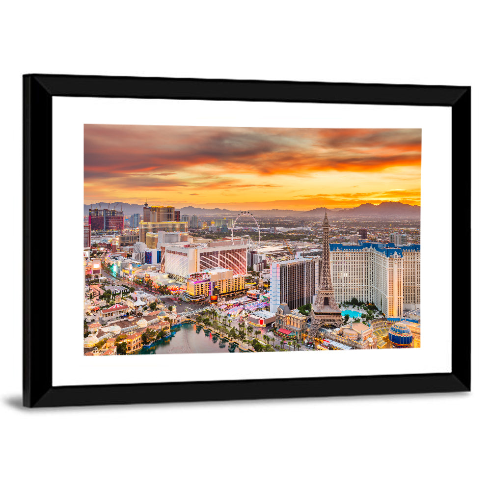 Las Vegas Strip Sunset Cityscape Wall Art