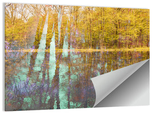 Autumn River Reflection Wall Art