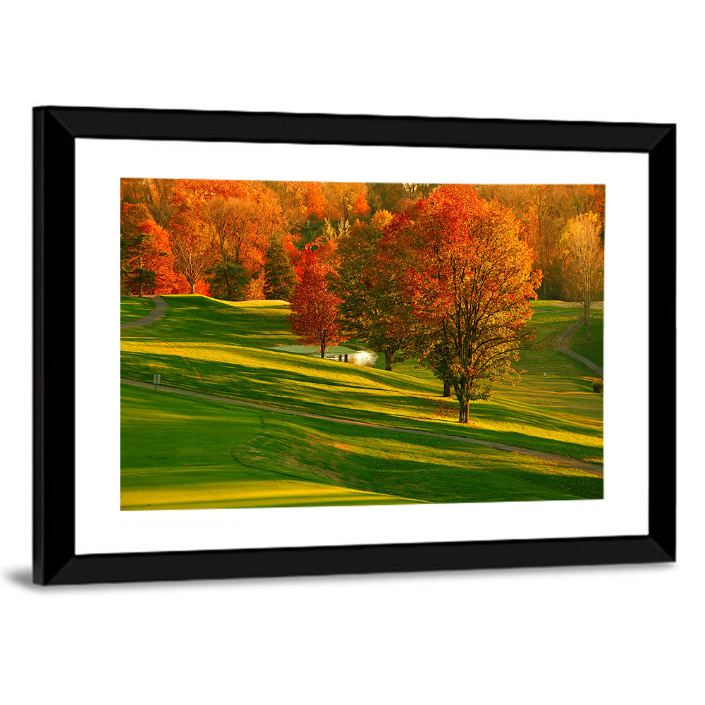 Golden Hour Golf Course Wall Art