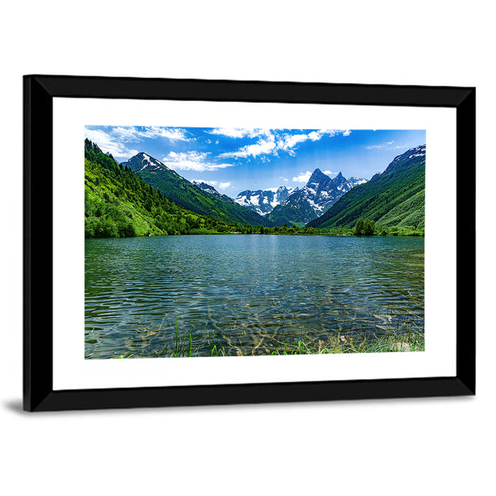 Tumanly Kel Mountain Lake Wall Art as a framed print