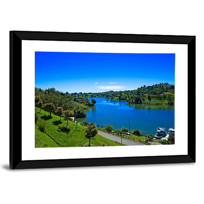 Santa Fe De Antioquia Lake View Wall Art as a framed print