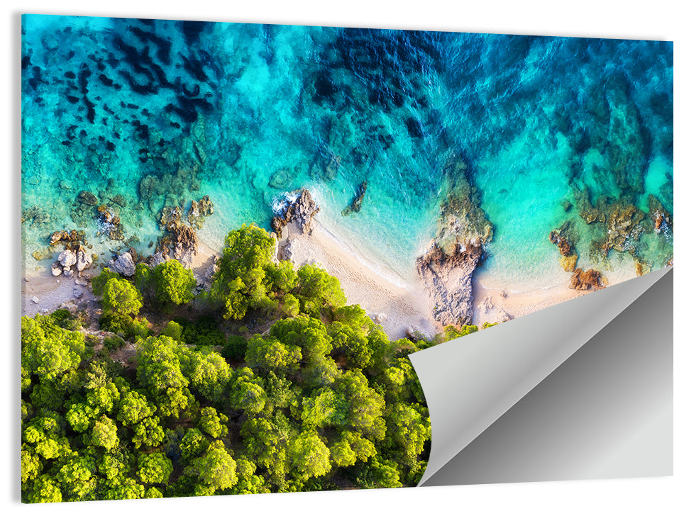 Croatian Turquoise Coastline Wall Art