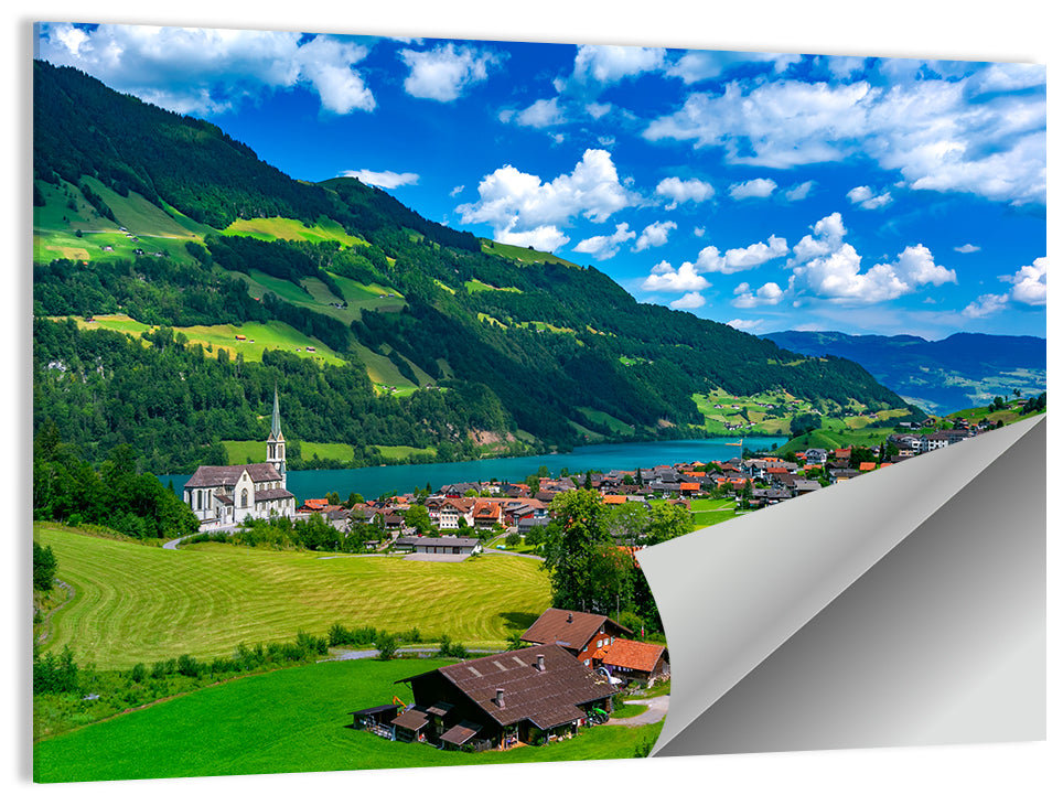 Lungern Village Panorama Wall Art