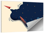 Paper Airplane in Flight Wall Art