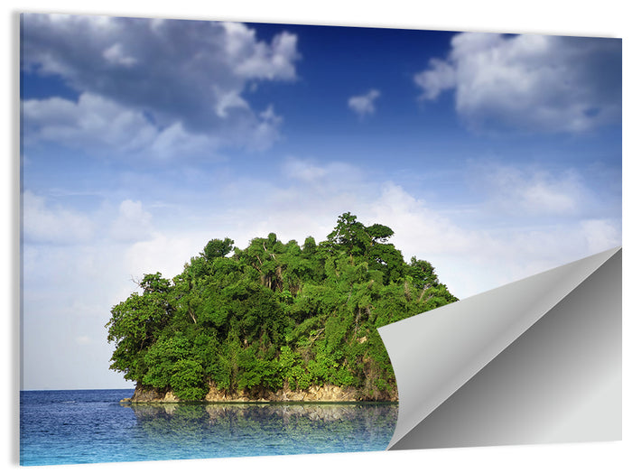 Tranquil Tropical Island Reflection Wall Art as a poster print