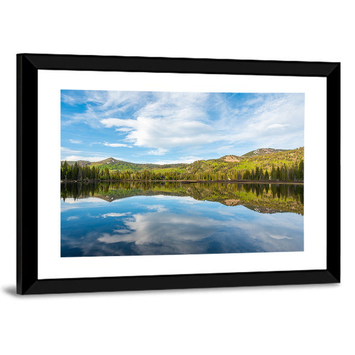 Silver Lake Reflection Wall Art as a framed print