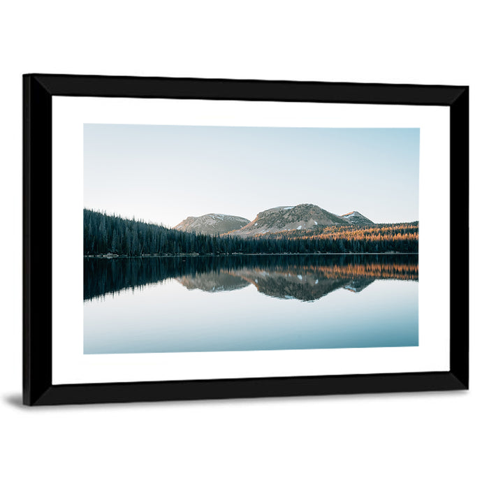 Mirror Lake Utah Reflection Wall Art as a framed print