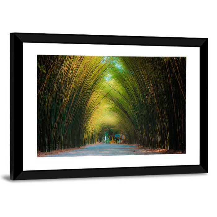 Arched Bamboo Tunnel Wall Art as a framed print