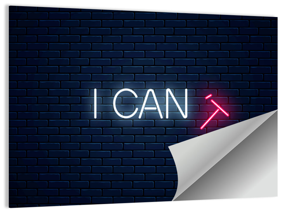 I Can Neon Sign Wall Art
