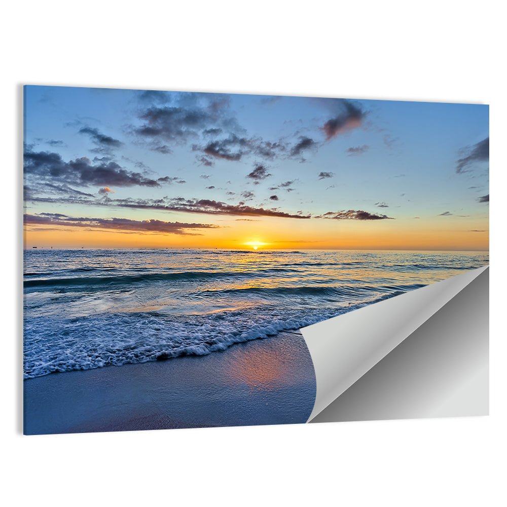 Foamy Waves at Golden Sunset Wall Art