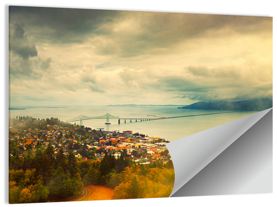 Astoria-megler Bridge Cityscape Wall Art