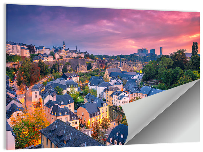 Luxembourg Grund at Dusk Wall Art as a poster print