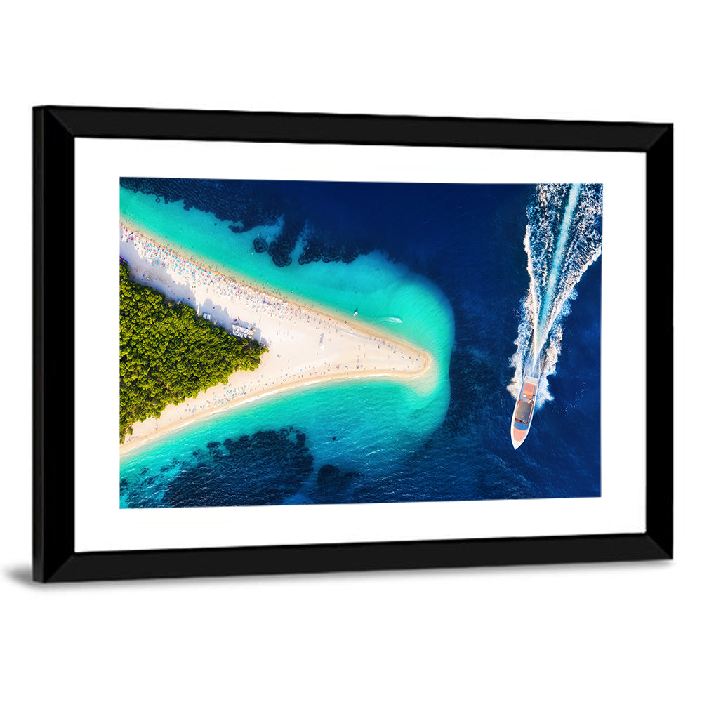 Zlatni Rat Beach Aerial, Bol Croatia Wall Art