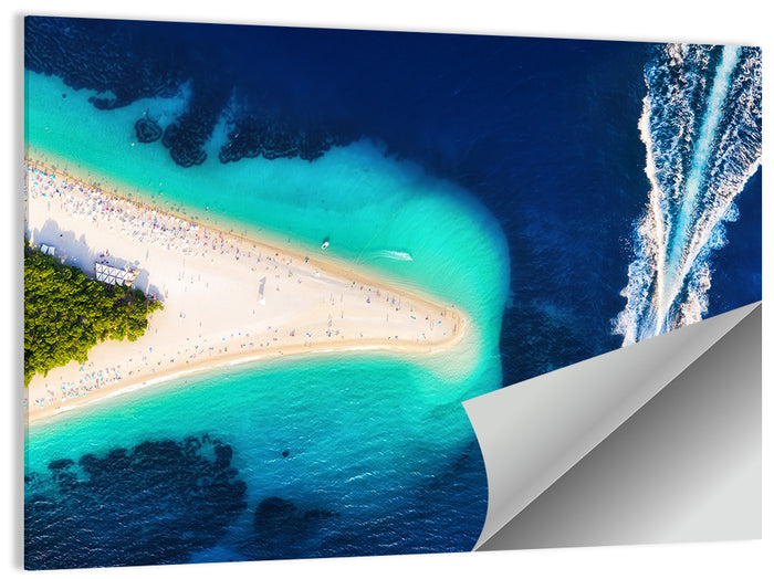 Zlatni Rat Beach Aerial, Bol Croatia Wall Art as a poster print
