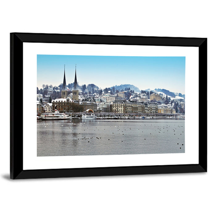 Hofkirche Lucerne Cityscape Wall Art as a framed print