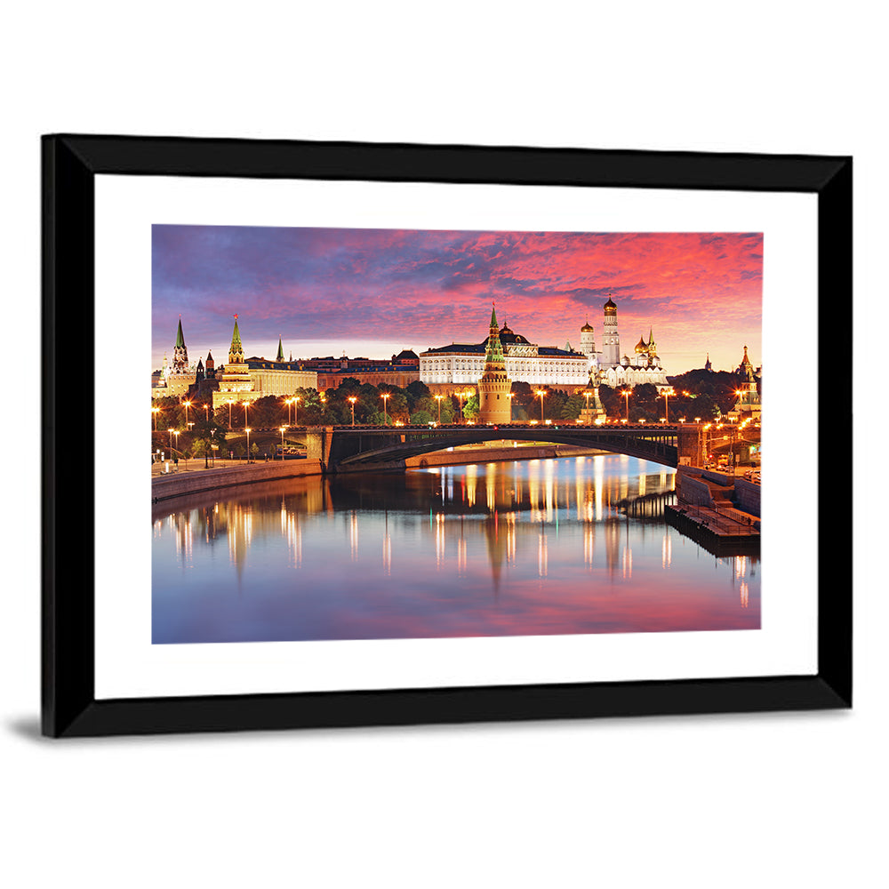 Moscow Kremlin Skyline at Twilight Wall Art