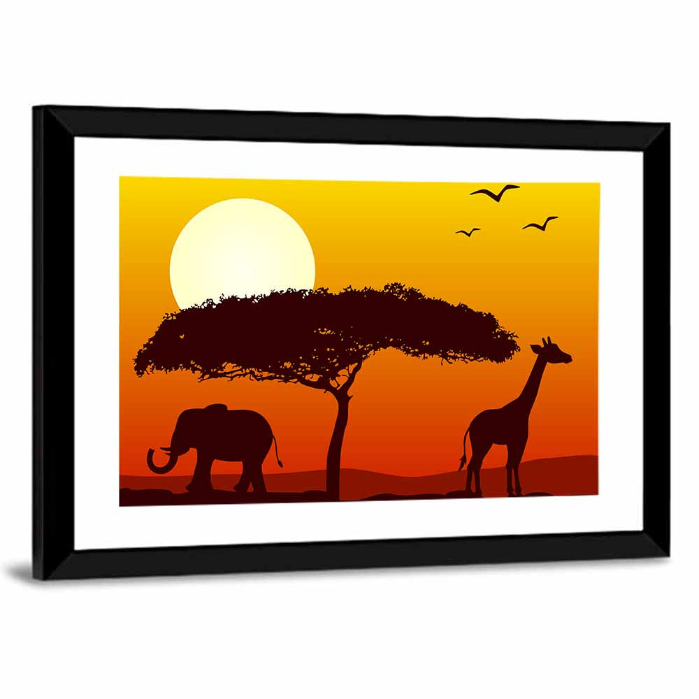 African Forest Sunset Wall Art