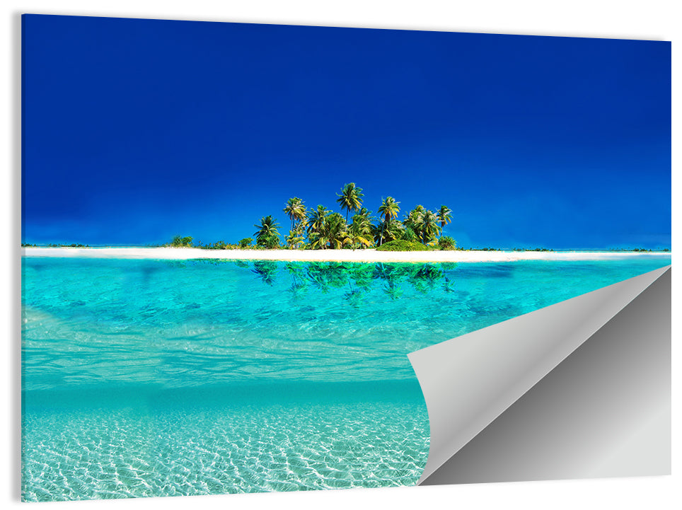 Tranquil Split-level Tropical Island Seascape Wall Art
