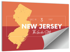 New Jersey State Map Wall Art