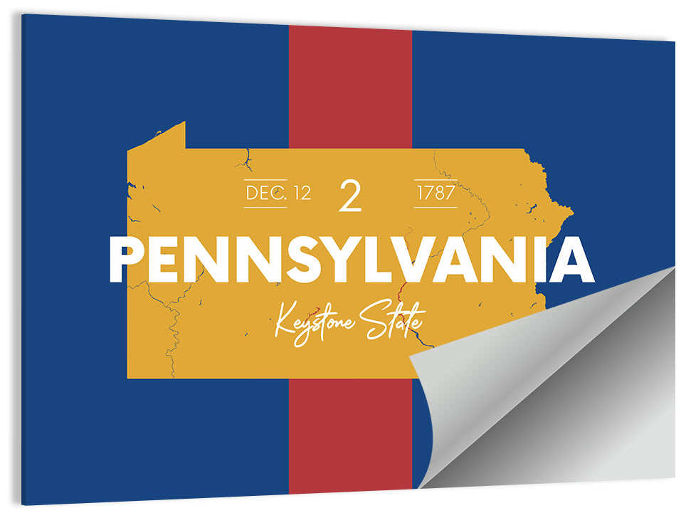Keystone State Map Graphic Wall Art