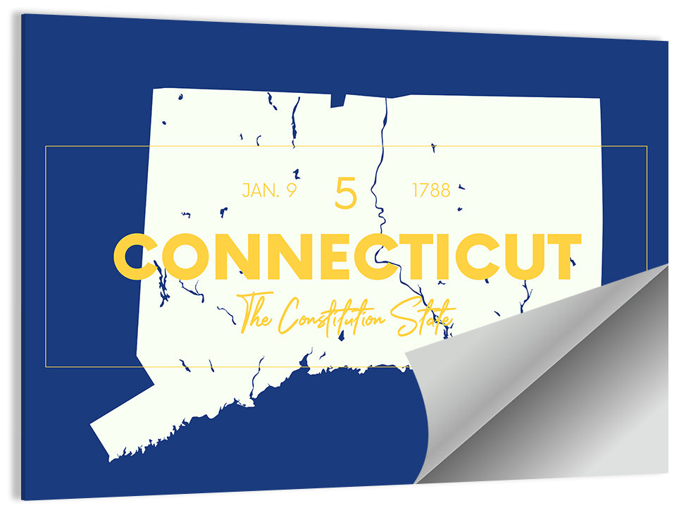 Connecticut State Silhouette Wall Art