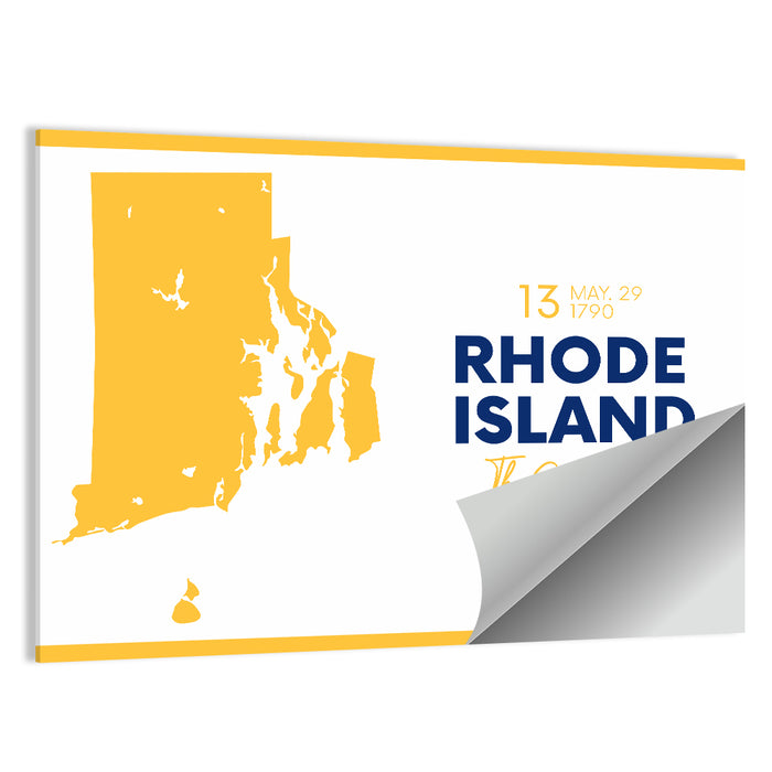 Rhode Island Map Wall Art as a poster print