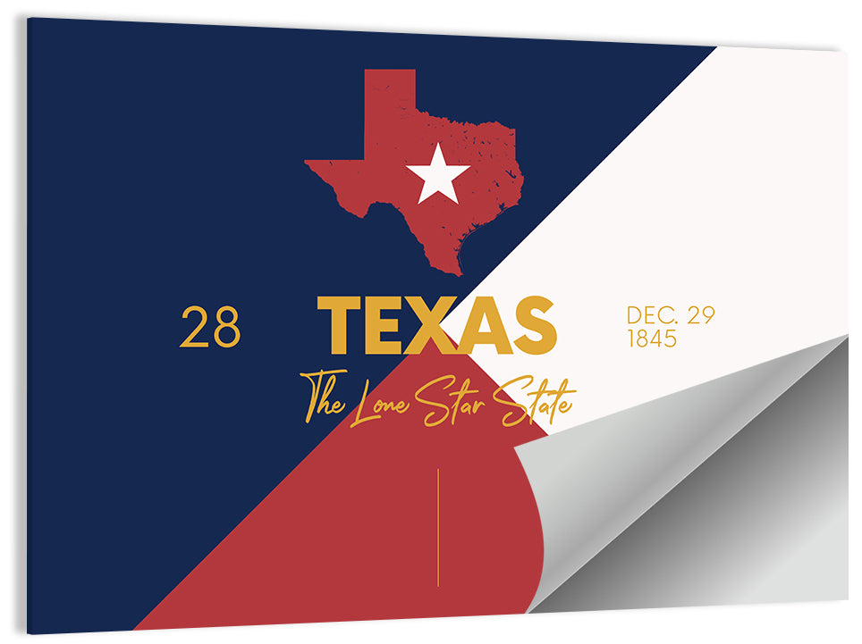 Lone Star State Map Wall Art
