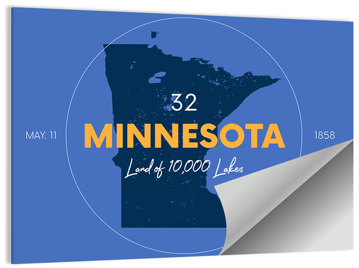 Minnesota State Outline Graphic Wall Art as a poster print