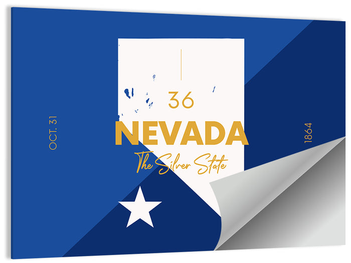 Nevada Map the Silver State Wall Art as a poster print