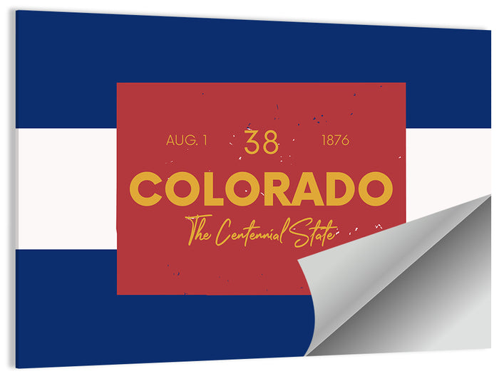 Colorado State Flag Map Wall Art as a poster print