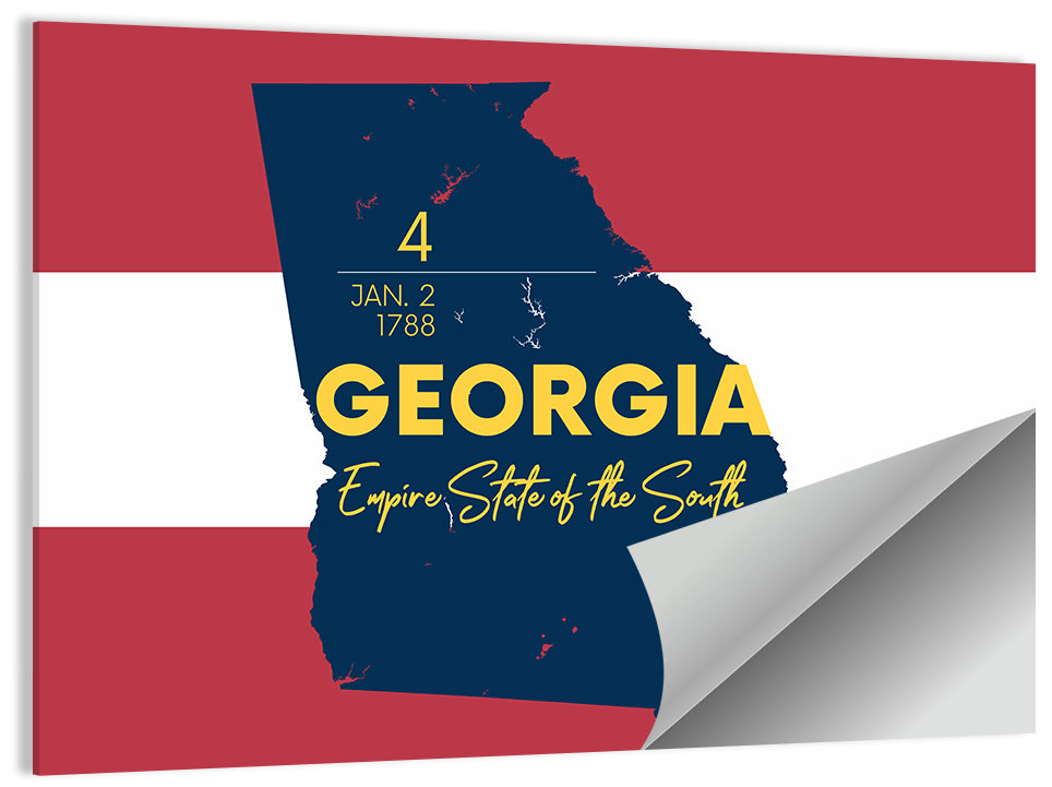 Georgia Silhouette Map Wall Art