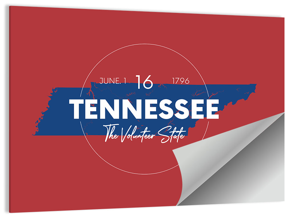Tennessee Typographic Map Wall Art