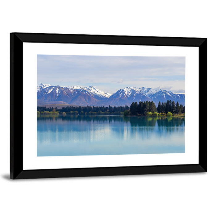 Lake Ruataniwha Reflection Wall Art as a framed print