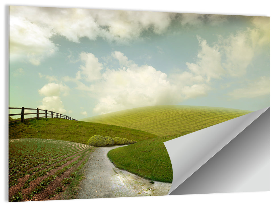 Winding Road Through Rolling Hills Wall Art