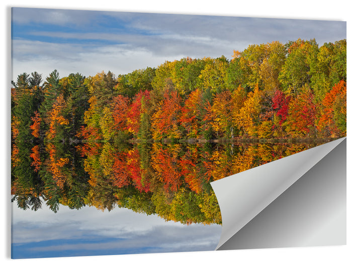 Moccasin Lake Autumn Reflection Wall Art as a poster print