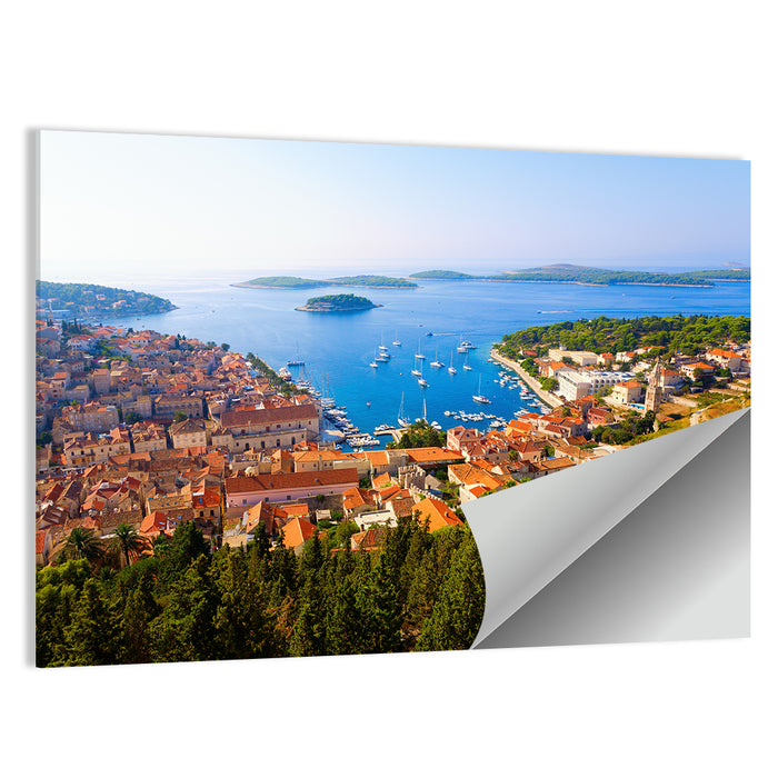 Hvar Harbor Aerial View Wall Art as a poster print