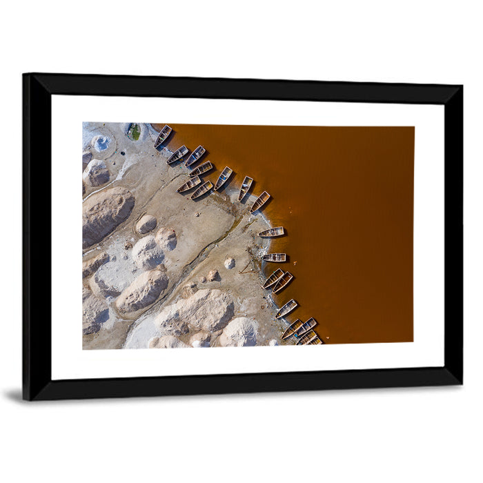 Salt Piles at Lake Retba Wall Art as a framed print