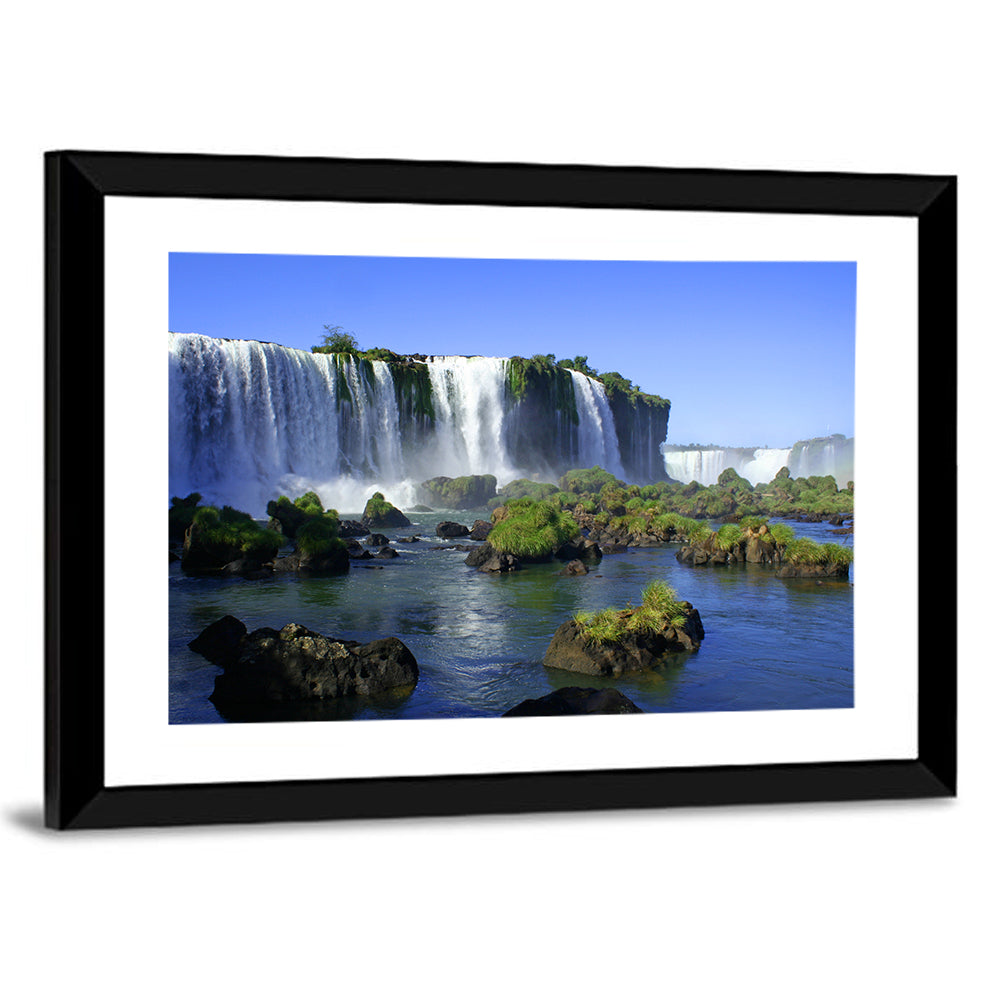 Iguazu Falls Mossy Rocks Wall Art