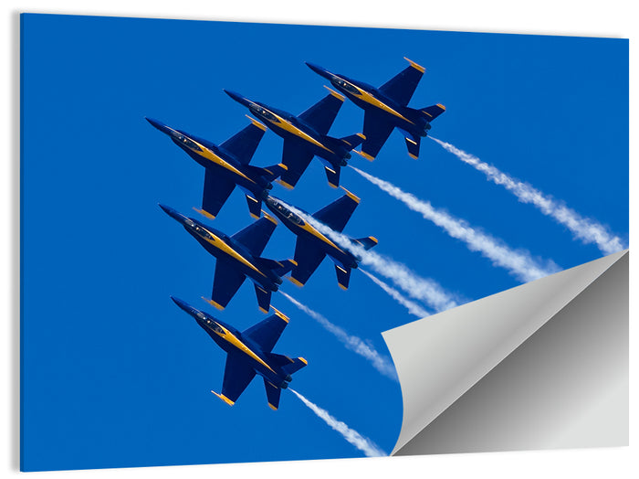 Blue Angels Delta Formation Flyover Wall Art as a poster print