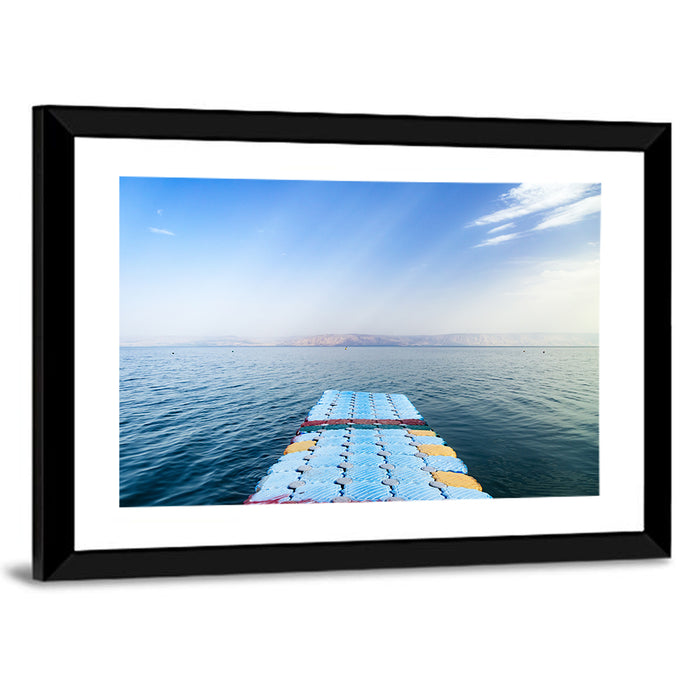 Galilee Floating Dock at Tiberias Wall Art as a framed print