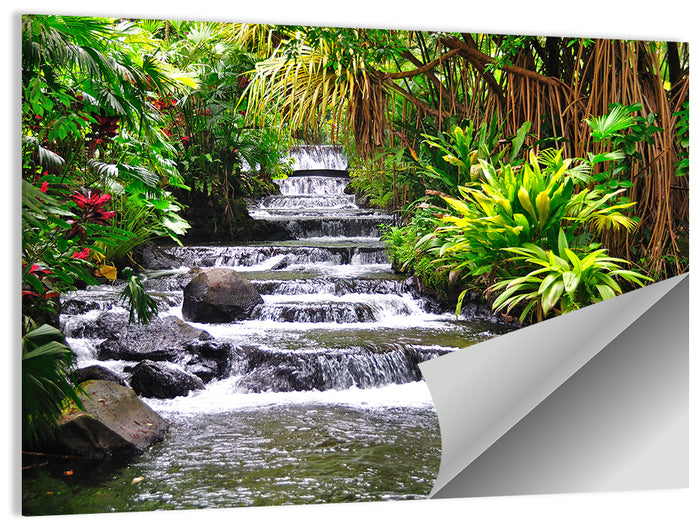 Tabacon Tiered Hot Springs Waterfall Wall Art as a poster print