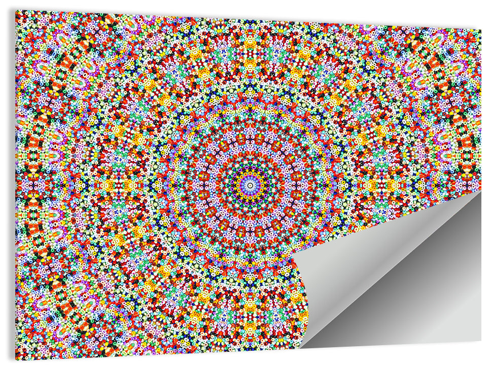 Beaded Kaleidoscope Mandala Wall Art, poster print, landscape