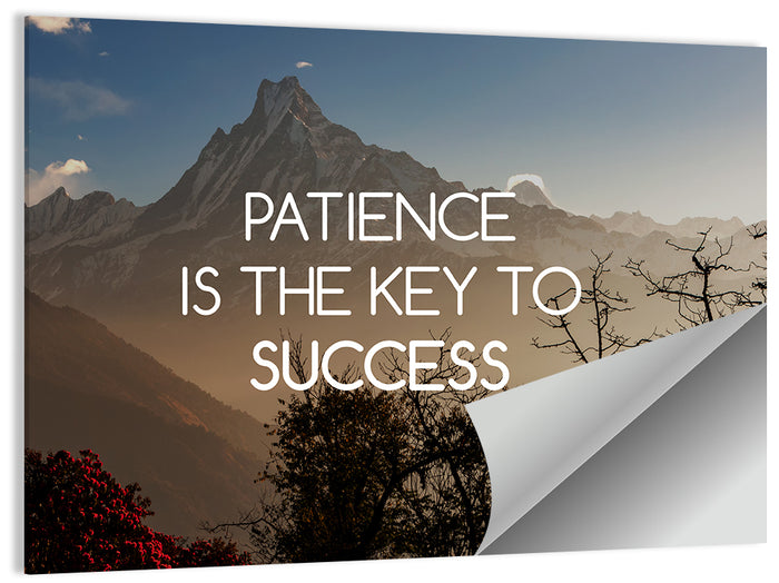 Patience Is the Key to Success Wall Art as a poster print
