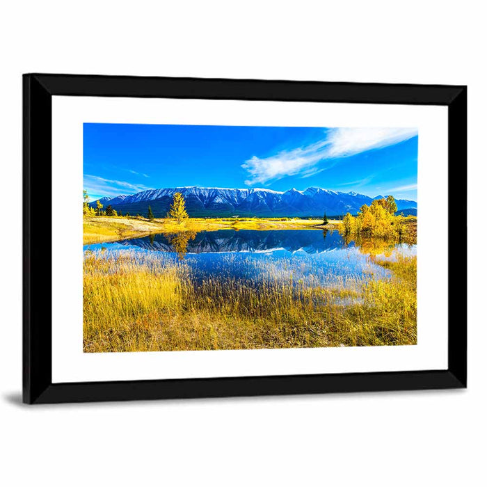 Abraham Lake Reflection Wall Art as a framed print