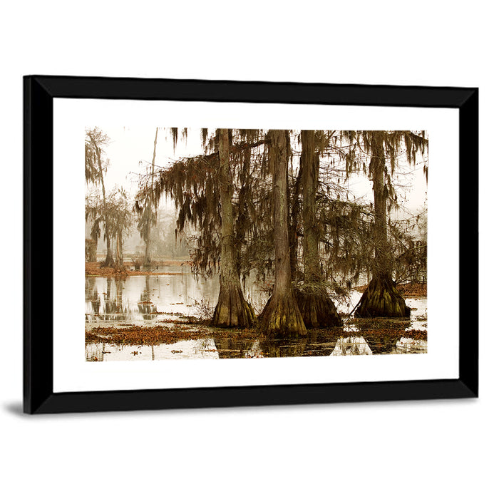 Lake Martin Cypress Morning Wall Art as a framed print