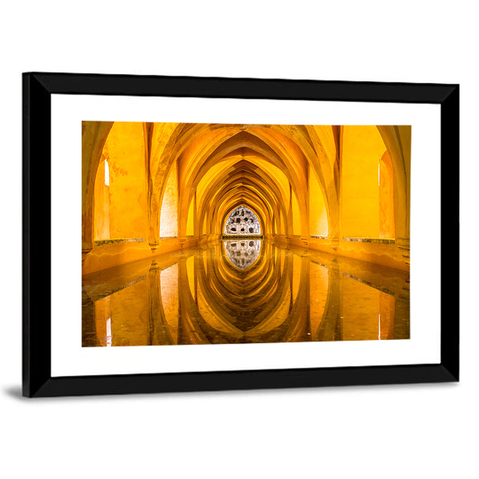 Royal Alcázar Bath Reflections Wall Art as a framed print