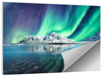 Aurora Borealis Skagsanden Beach Wall Art