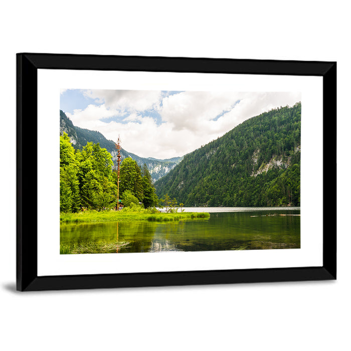 Maypole at Lake Toplitz Wall Art as a framed print